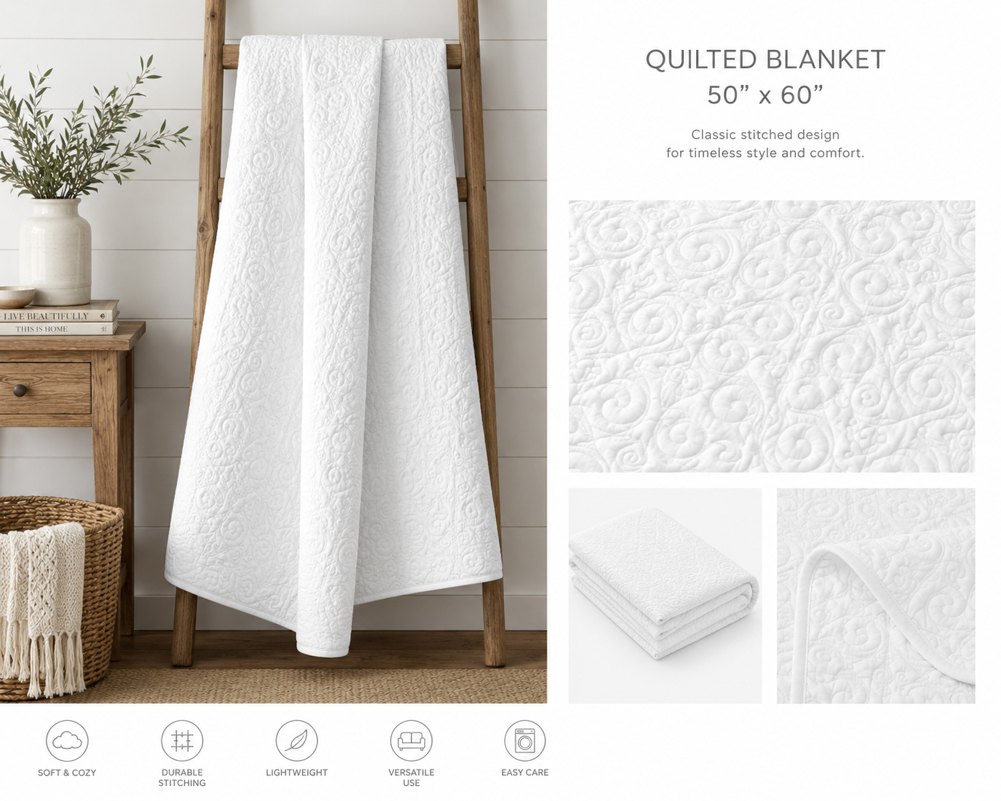 View the NEW Quilted Blanket Print on Demand Quilted Blanket