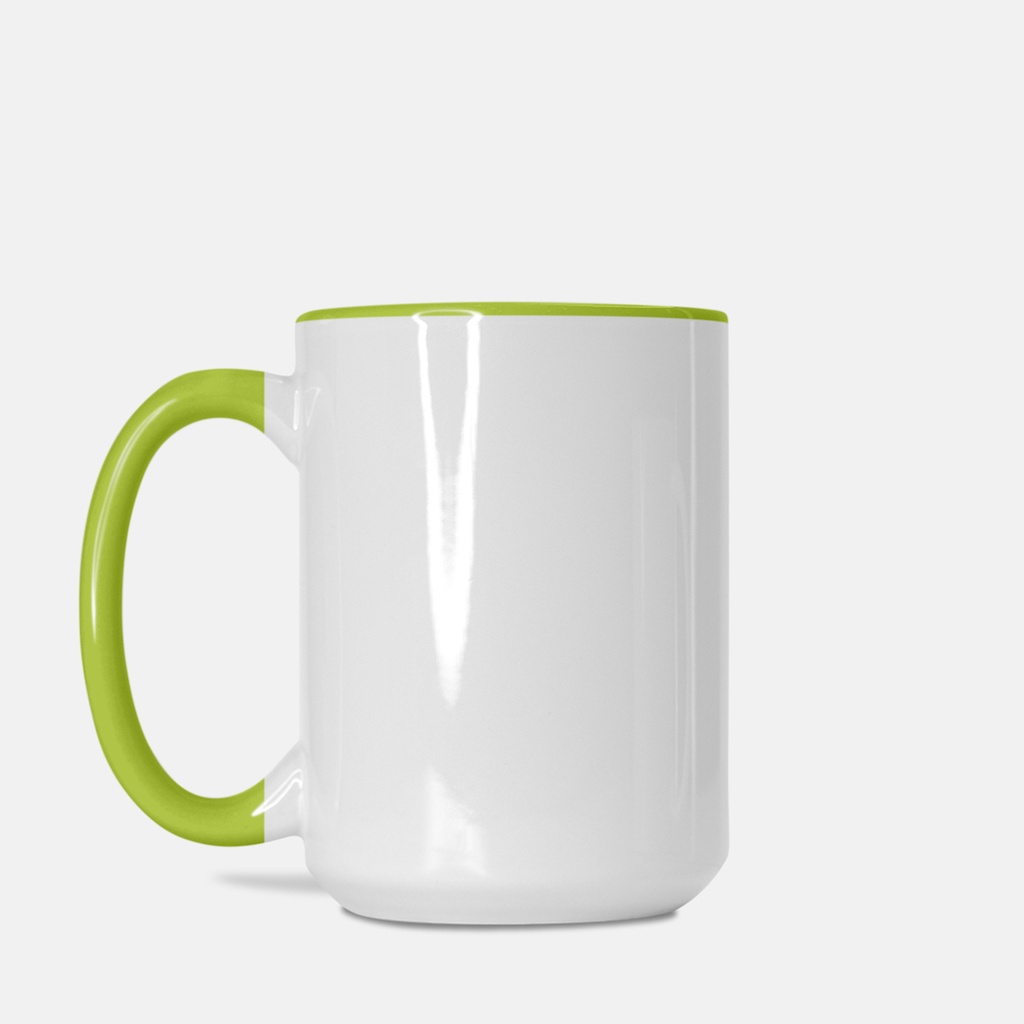 Mug Deluxe 15oz. (Green + White)