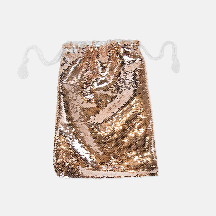 Sequin Reversible Pull String Bag