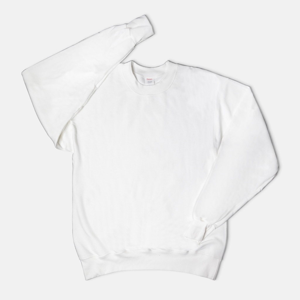 Hanes white crew neck sweatshirt online