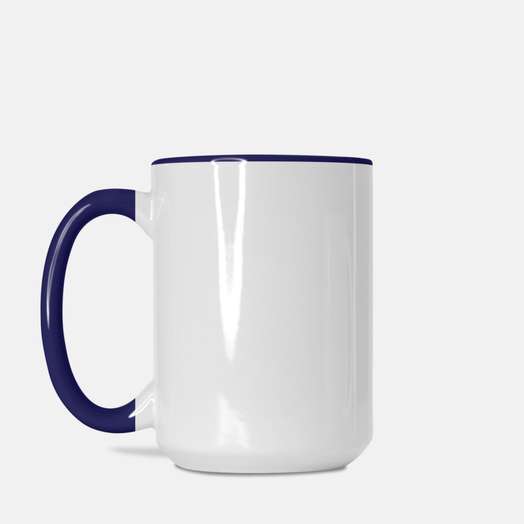 Mug Deluxe 15oz. (Dark Blue + White)