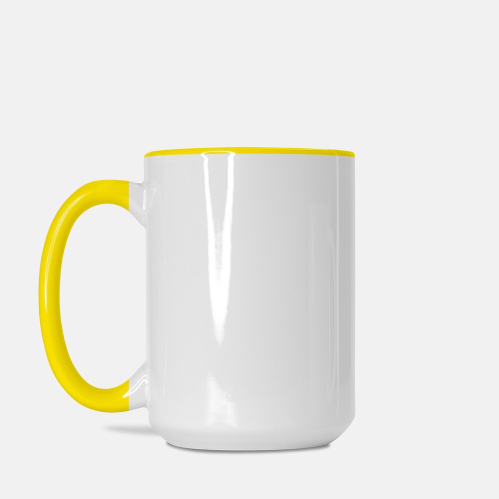 Mug Deluxe 15oz. (Yellow + White)