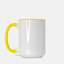 Mug Deluxe 15oz. (Yellow + White)