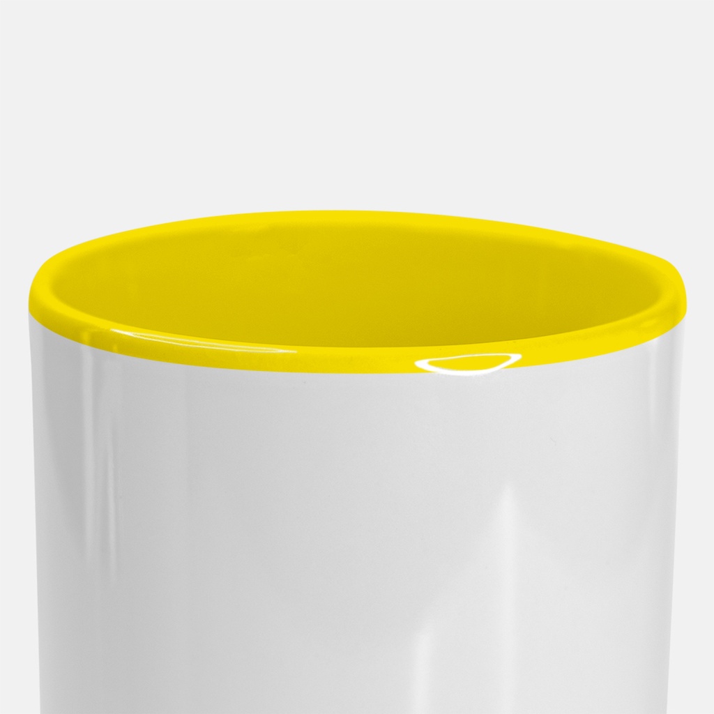 Mug Deluxe 15oz. (Yellow + White)