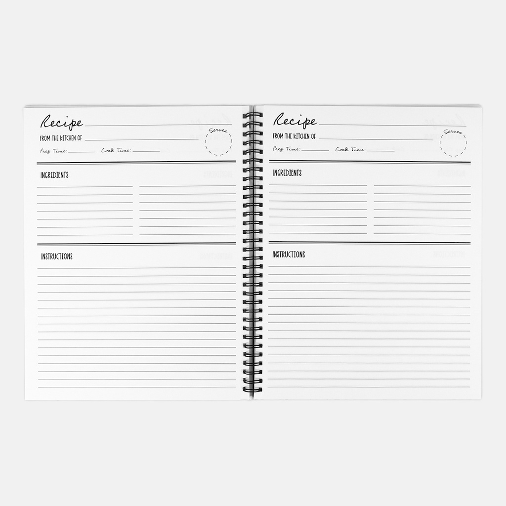 Recipe Hardcover Spiral 8.5 x 11