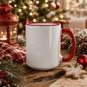 Mug Deluxe 15oz. (Red + White)