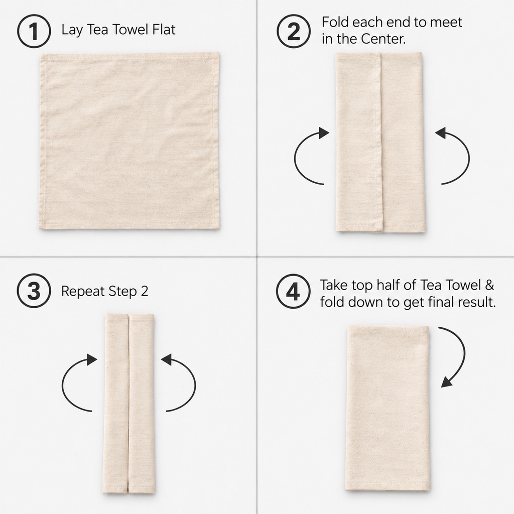 Organic Cotton Tea Towel Flour Sack, (Embroidery)