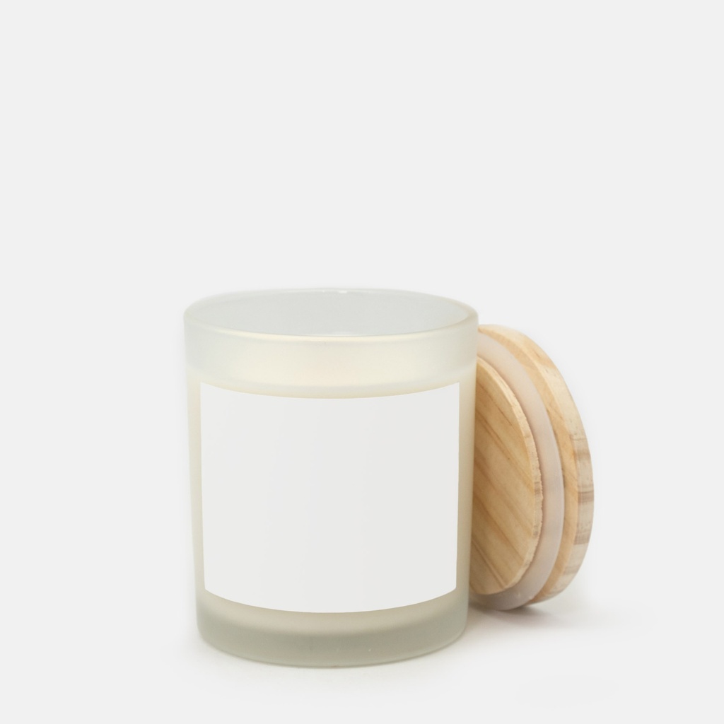 Candle Frosted Glass (Hand Poured 8oz) - Lid Off