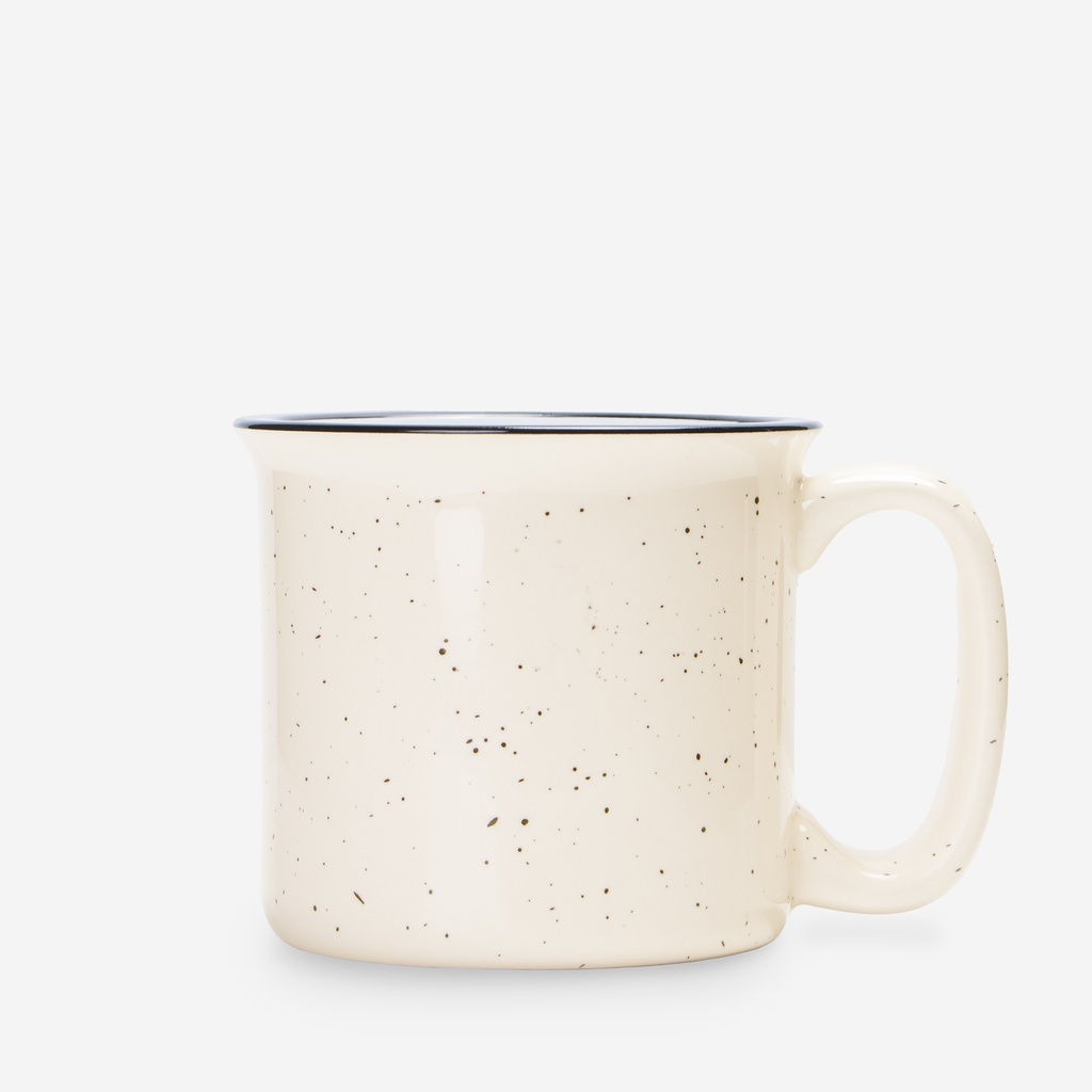 Ceramic Camp Mug Speckled Cream 13oz