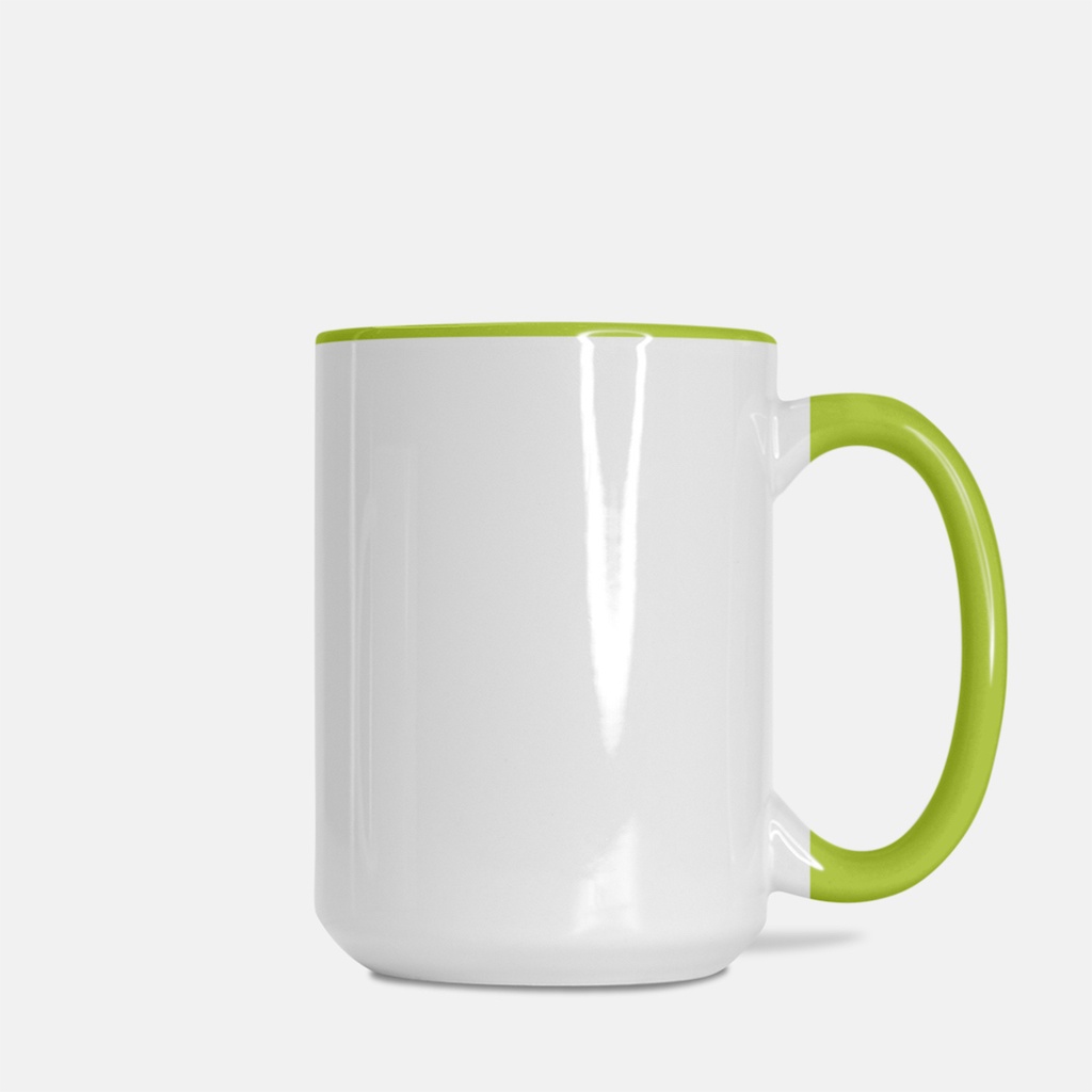Mug Deluxe 15 oz. (Green + White)