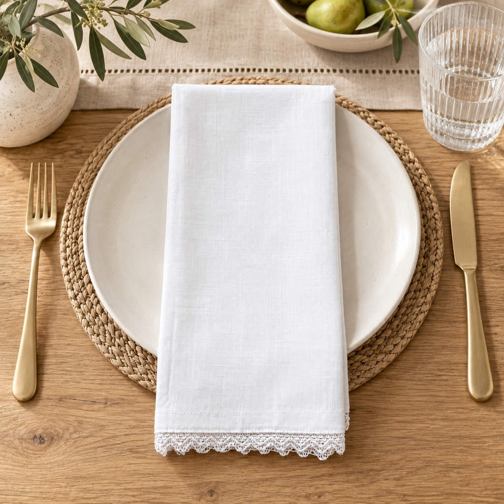 Napkin 20" Lace Edge (Embroidery)