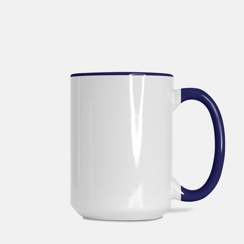 Mug Deluxe 15oz. (Dark Blue + White)