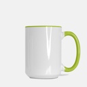 Mug Deluxe 15oz. (Green + White)