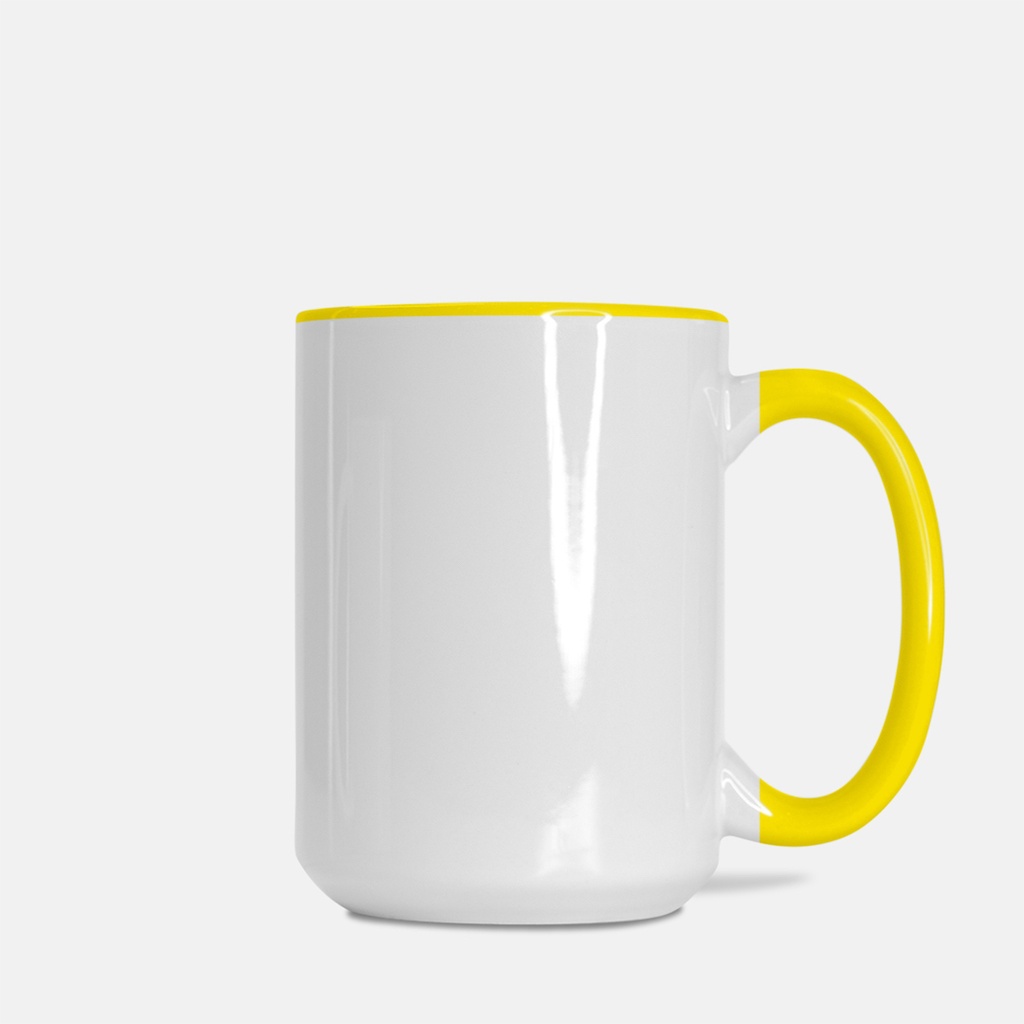 Mug Deluxe 15oz. (Yellow + White)