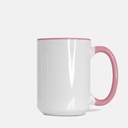 Mug Deluxe 15 oz. (Pink + White)