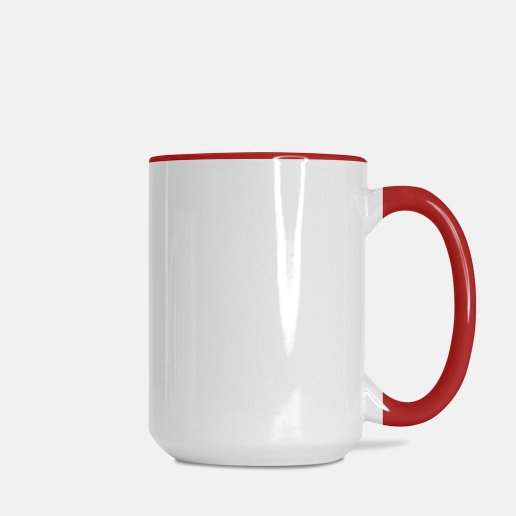 Mug Deluxe 15 oz. (Red + White)