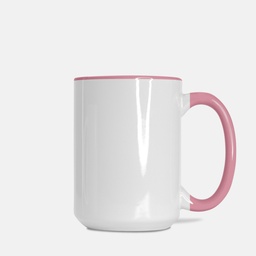 [K21-PK] Mug Deluxe 15oz. (Pink + White)