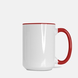 [K21-RD] Mug Deluxe 15oz. (Red + White)