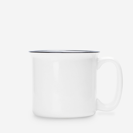 [K35-WT] Ceramic Camp Mug White 13oz