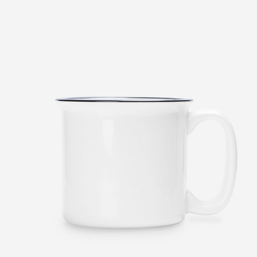 [K35-WT] Ceramic Camp Mug White 13oz