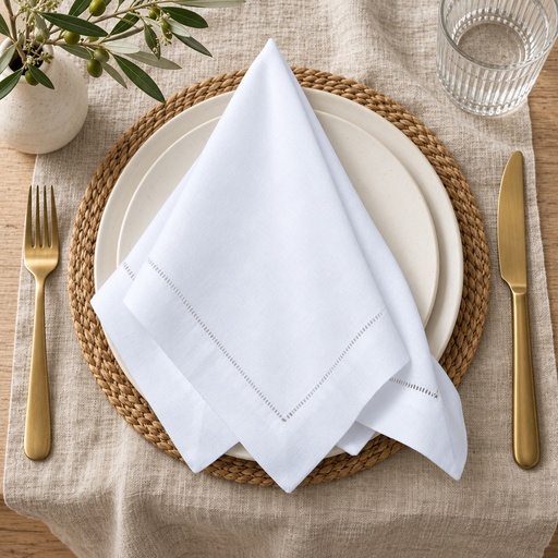 [H30-HS] Napkin 18" Hem Stitch (Embroidery)