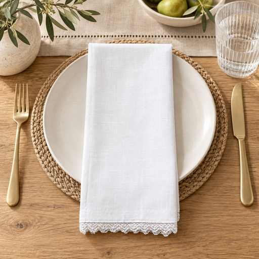 [H30-LE] Napkin 20" Lace Edge (Embroidery)
