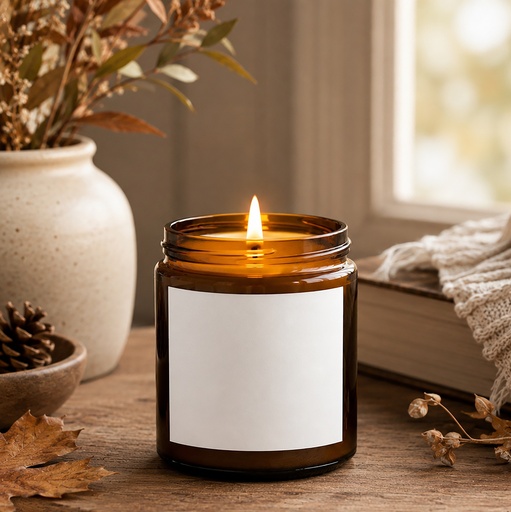 Candle Amber Jar 9oz
